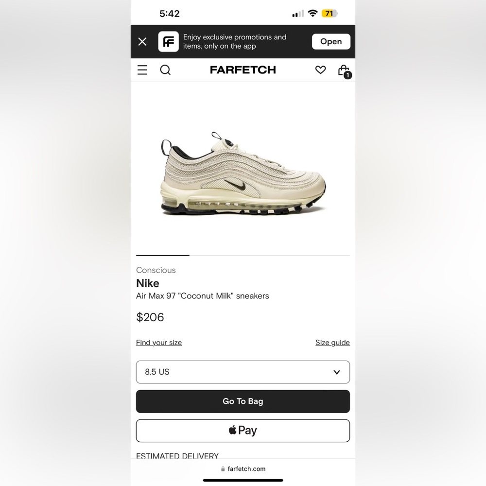 🛑 SOLD BNWT Nike Air Max ‘97 Coconut Milk Sneakers